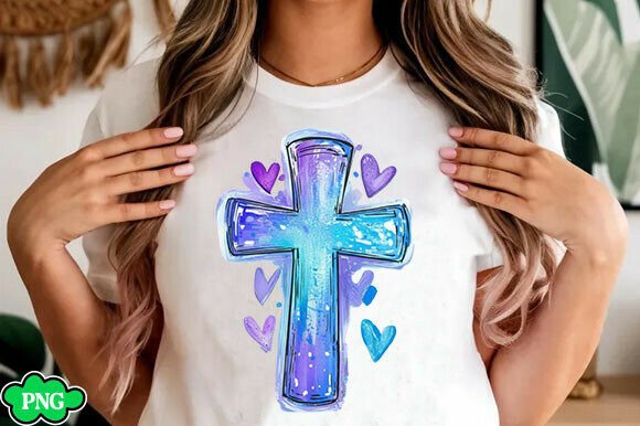 Christian Easter Cross PNG, Faith PNG for T-Shirt Designs