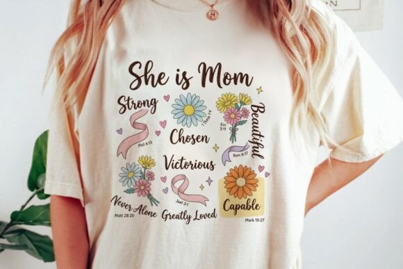 Christian Mom Bible Verses Flowers PNG T-Shirt Designs