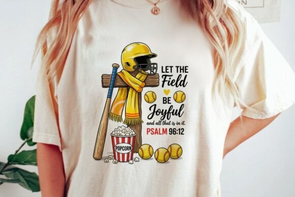 Christian Softball Field Psalm 96:12 PNG T-Shirt Designs