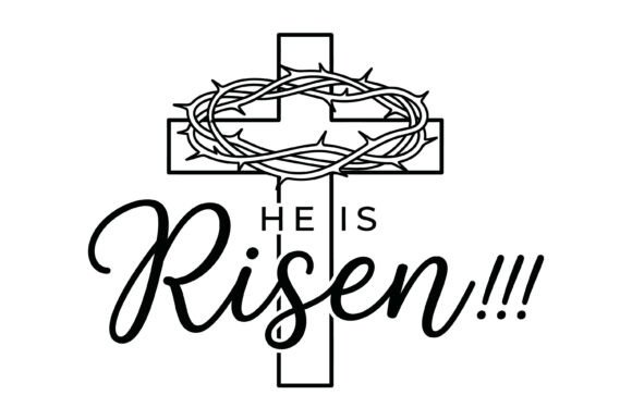 He is Risen Christian Cross Design T-Shirt Designs
