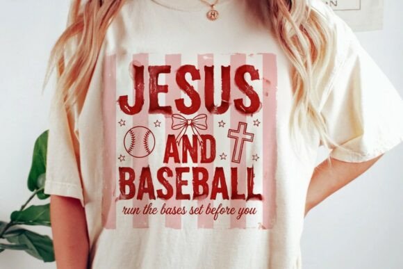 Jesus Baseball Distressed Art PNG for T-Shirt Designs