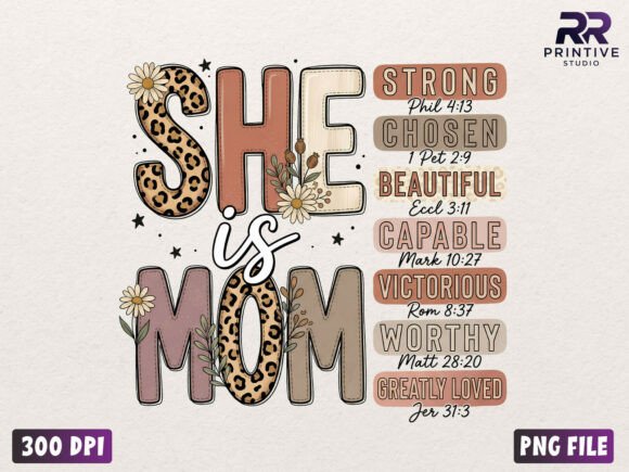 She is Mom Christian PNG T-Shirt Designs