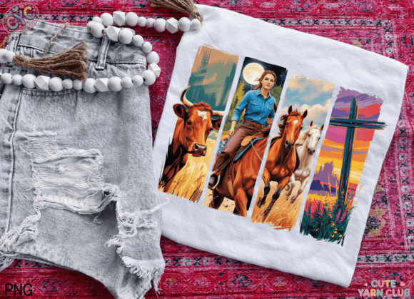 Western Christian PNG: Country Cowgirl T-Shirt Designs